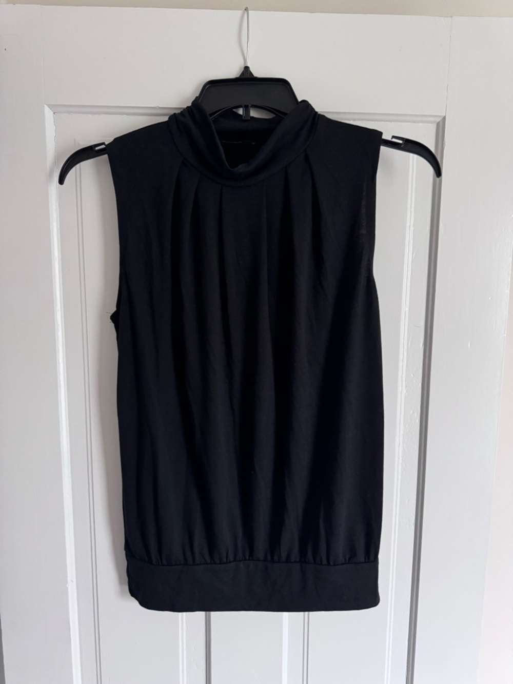 Sleeveless Black Mock Neck Top